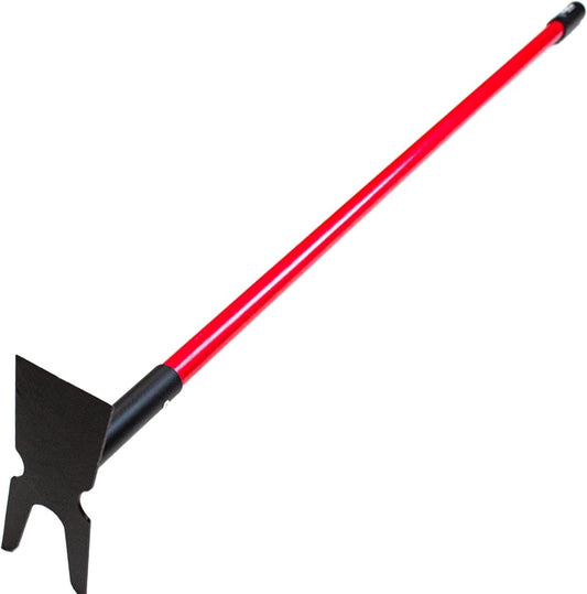 12-Gauge Two-Prong Weeding Hoe, 58" Fiberglass Long Handle