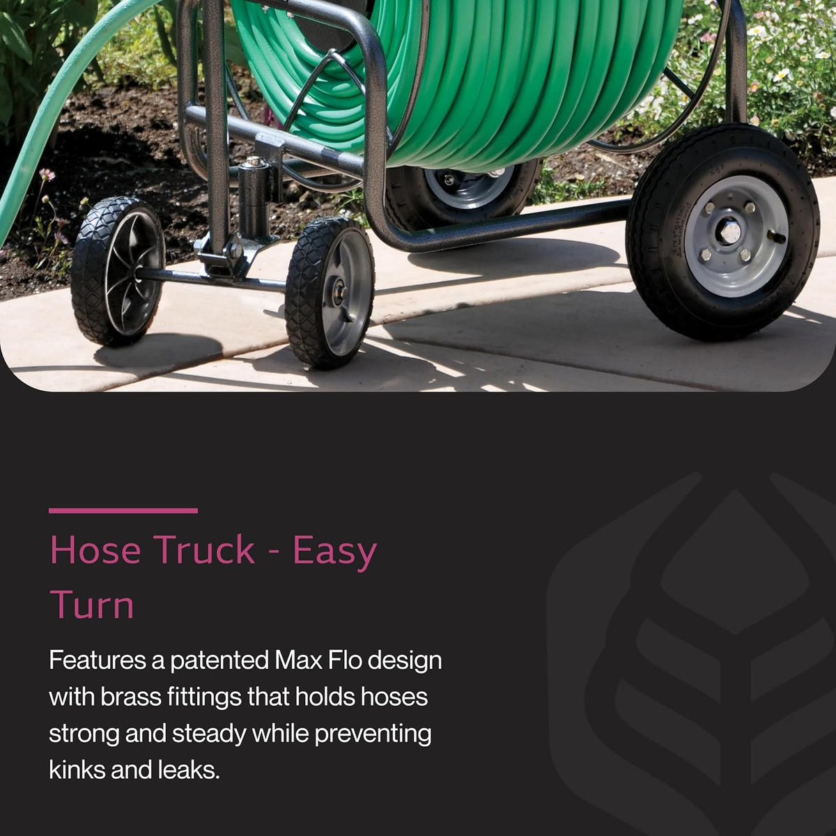 Hose Reel Cart - Heavy Duty Metal with Wheels for Gardens, Lawns, and Outdoor Use, 400 ft