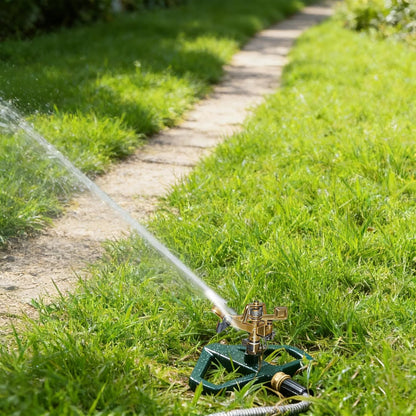 Impact Pulsating Sprinklers for Yard - Heavy Duty Lawn Sprinkler with Metal Base, Adjustable Rotating 360 Degree for Large Area Garden, Coverage up to 5,800 Sq. Ft