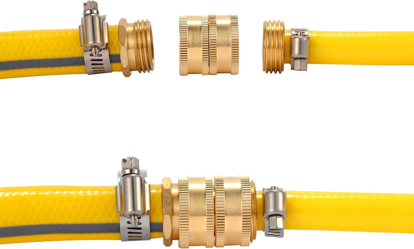 2 Pack 3/4" Garden Hose Connector with Dual Swivel for Male Hose to Male Hose, Double Female