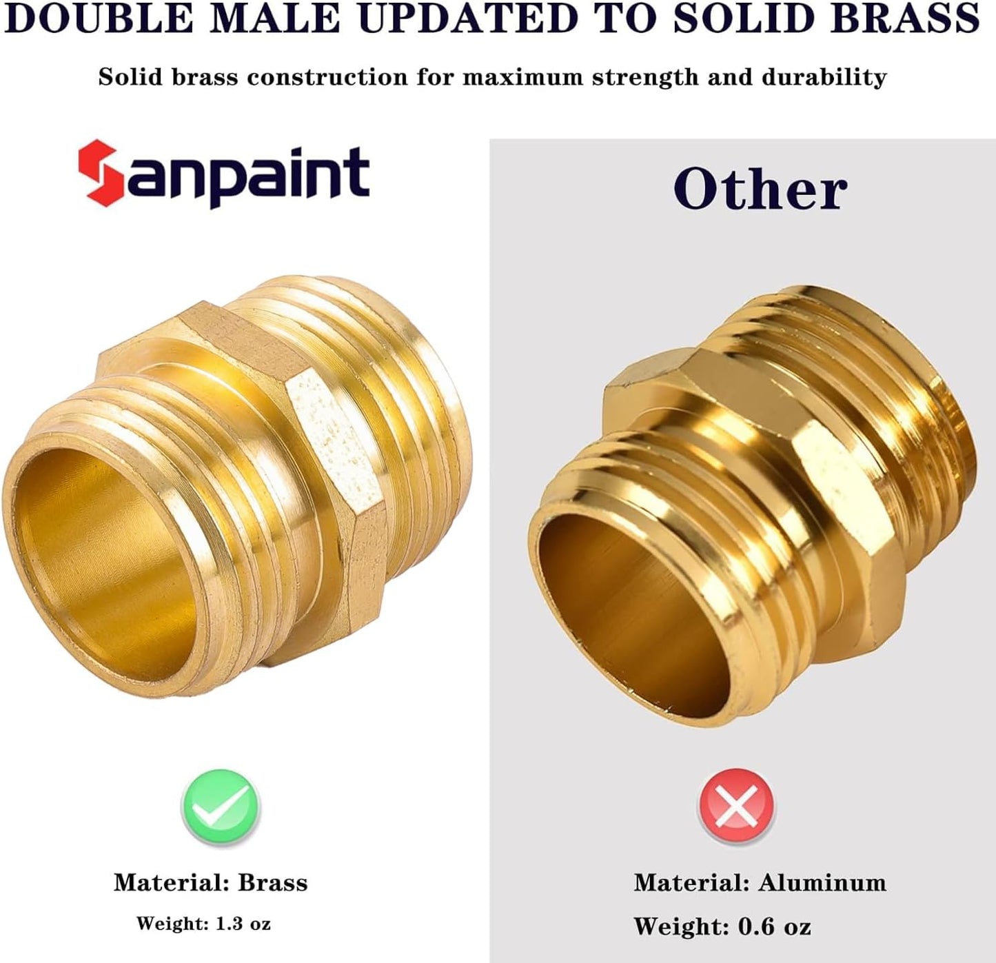 2 Pack 3/4" Garden Hose Connector with Dual Swivel for Male Hose to Male Hose, Double Female