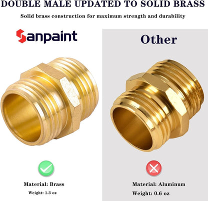 2 Pack 3/4" Garden Hose Connector with Dual Swivel for Male Hose to Male Hose, Double Female