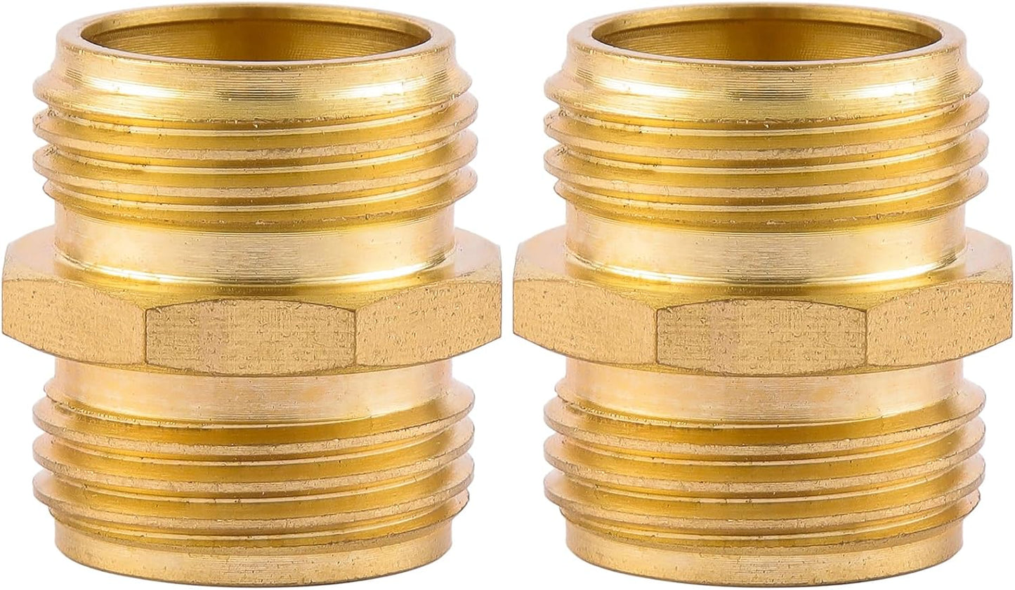 2 Pack 3/4" Garden Hose Connector with Dual Swivel for Male Hose to Male Hose, Double Female