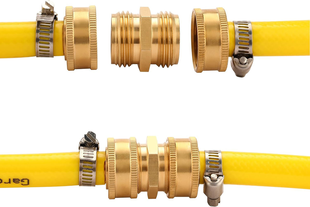 2 Pack 3/4" Garden Hose Connector with Dual Swivel for Male Hose to Male Hose, Double Female