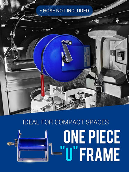 Pressure Washer Hose Reel 150FTx3/8”, 300FTx1/4” Manual Power Washer Hose Reel with M22 14mm Fitting,4500PSI Heavy Duty Hose Reel for Water,High Pressure Metal Reel with Wall/Van/Trailer Mount