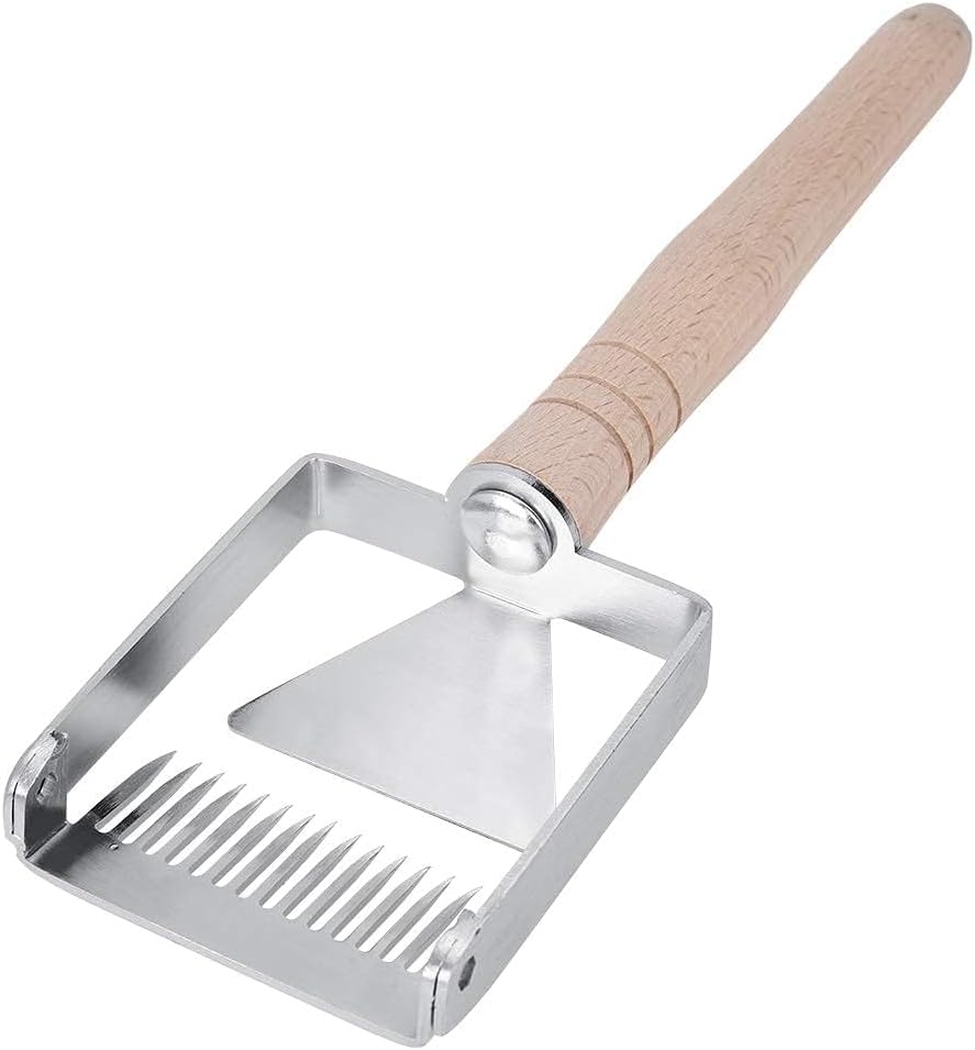 Honeycomb Honey 304 Stainless Steel Scraper Rust-Proof Beekeeping Tine Supplies Uncapping Fork Hive Wooden Handle Gardening Hand Tools