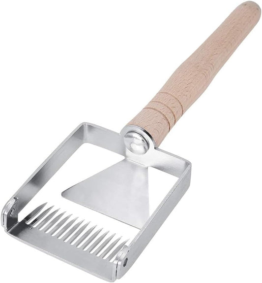 Honeycomb Honey 304 Stainless Steel Scraper Rust-Proof Beekeeping Tine Supplies Uncapping Fork Hive Wooden Handle Gardening Hand Tools