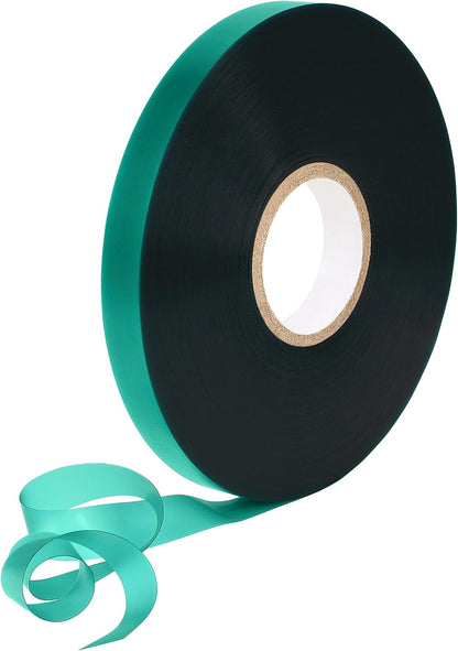 Garden Stretch Tie Tape 1" Wide 150 Feet Non-Sticky Reusable Stretchy Garden Plant Ties Thick Sturdy Stretchable Plant Tape Green Vinyl Stake Ribbon for Tomatoes, Grapes, Flowers and Trees