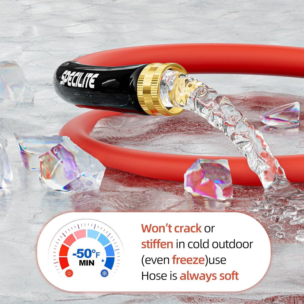 5/8" x 5FT Hot/Cold Short Leader Garden Water Hose, -50℉-190℉