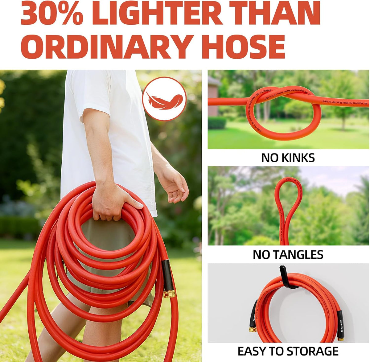 5/8" x 5FT Hot/Cold Short Leader Garden Water Hose, -50℉-190℉