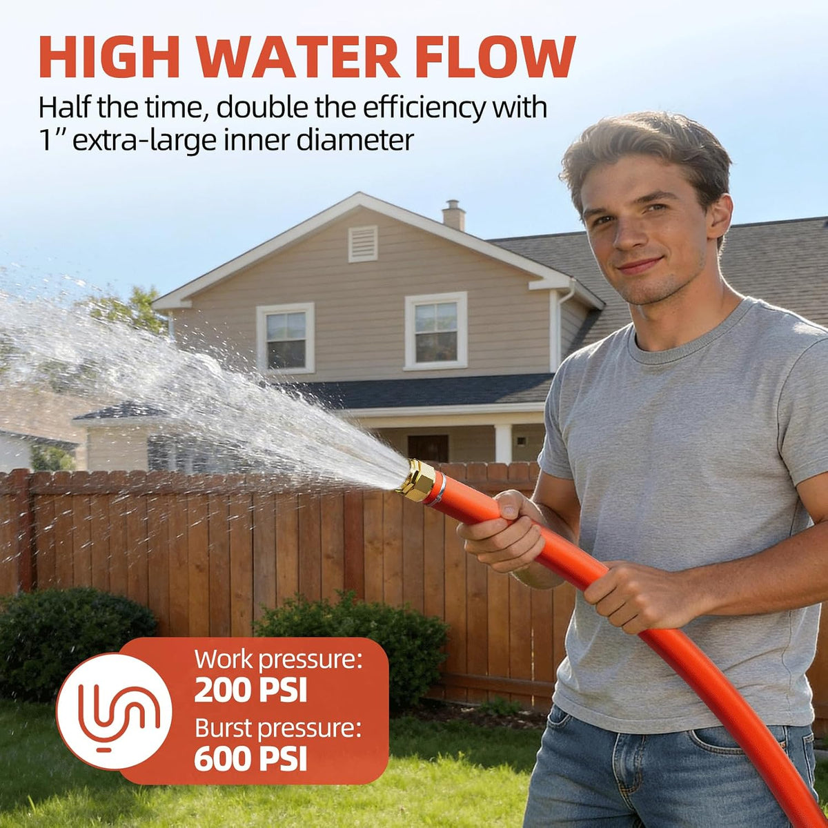 5/8" x 5FT Hot/Cold Short Leader Garden Water Hose, -50℉-190℉