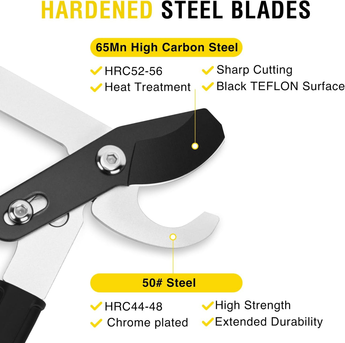 27-35" Extendable Loppers for Tree Trimming Heavy Duty Tree Trimmer Bypass Loppers with Compound Action Sharp Anvil Blade up to 2 Inch Cut Capacity Branch Cutter Chops Thick Branches Ease