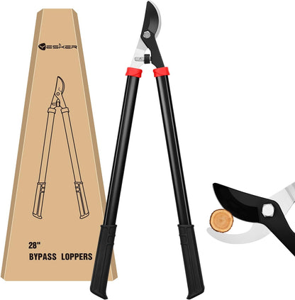27-35" Extendable Loppers for Tree Trimming Heavy Duty Tree Trimmer Bypass Loppers with Compound Action Sharp Anvil Blade up to 2 Inch Cut Capacity Branch Cutter Chops Thick Branches Ease