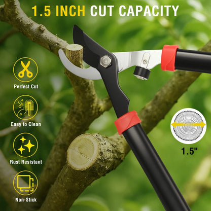 27-35" Extendable Loppers for Tree Trimming Heavy Duty Tree Trimmer Bypass Loppers with Compound Action Sharp Anvil Blade up to 2 Inch Cut Capacity Branch Cutter Chops Thick Branches Ease