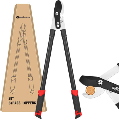 27-35" Extendable Loppers for Tree Trimming Heavy Duty Tree Trimmer Bypass Loppers with Compound Action Sharp Anvil Blade up to 2 Inch Cut Capacity Branch Cutter Chops Thick Branches Ease
