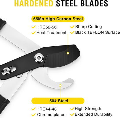 27-35" Extendable Loppers for Tree Trimming Heavy Duty Tree Trimmer Bypass Loppers with Compound Action Sharp Anvil Blade up to 2 Inch Cut Capacity Branch Cutter Chops Thick Branches Ease