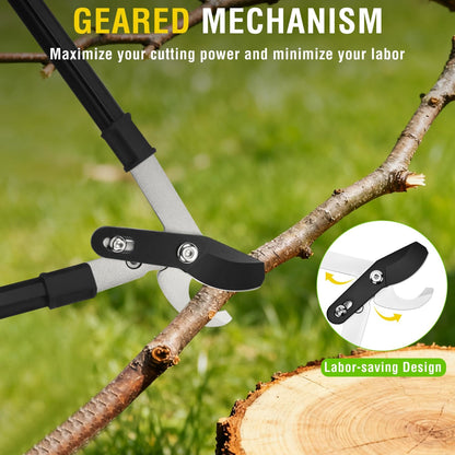 27-35" Extendable Loppers for Tree Trimming Heavy Duty Tree Trimmer Bypass Loppers with Compound Action Sharp Anvil Blade up to 2 Inch Cut Capacity Branch Cutter Chops Thick Branches Ease