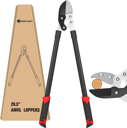 27-35" Extendable Loppers for Tree Trimming Heavy Duty Tree Trimmer Bypass Loppers with Compound Action Sharp Anvil Blade up to 2 Inch Cut Capacity Branch Cutter Chops Thick Branches Ease