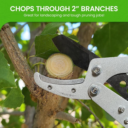 Bypass Loppers Tree Trimmer Clipper – Compact 15 inch High Carbon Steel Blade Gardening Loppers Pruning Shear - Comfort Grip Handles – Heavy Duty Branch Cutter – Cut Thick Branches w Ease