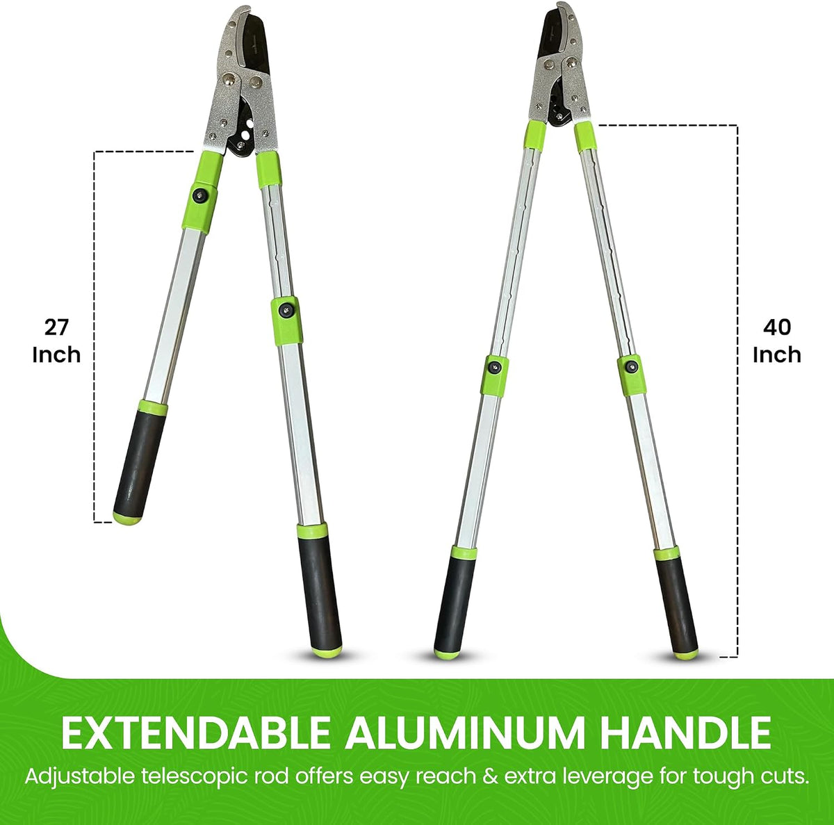 Bypass Loppers Tree Trimmer Clipper – Compact 15 inch High Carbon Steel Blade Gardening Loppers Pruning Shear - Comfort Grip Handles – Heavy Duty Branch Cutter – Cut Thick Branches w Ease