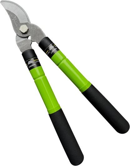 Bypass Loppers Tree Trimmer Clipper – Compact 15 inch High Carbon Steel Blade Gardening Loppers Pruning Shear - Comfort Grip Handles – Heavy Duty Branch Cutter – Cut Thick Branches w Ease