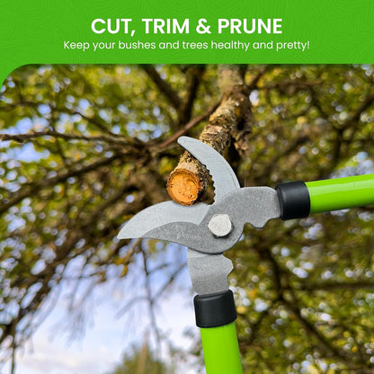 Bypass Loppers Tree Trimmer Clipper – Compact 15 inch High Carbon Steel Blade Gardening Loppers Pruning Shear - Comfort Grip Handles – Heavy Duty Branch Cutter – Cut Thick Branches w Ease