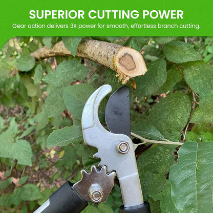Bypass Loppers Tree Trimmer Clipper – Compact 15 inch High Carbon Steel Blade Gardening Loppers Pruning Shear - Comfort Grip Handles – Heavy Duty Branch Cutter – Cut Thick Branches w Ease