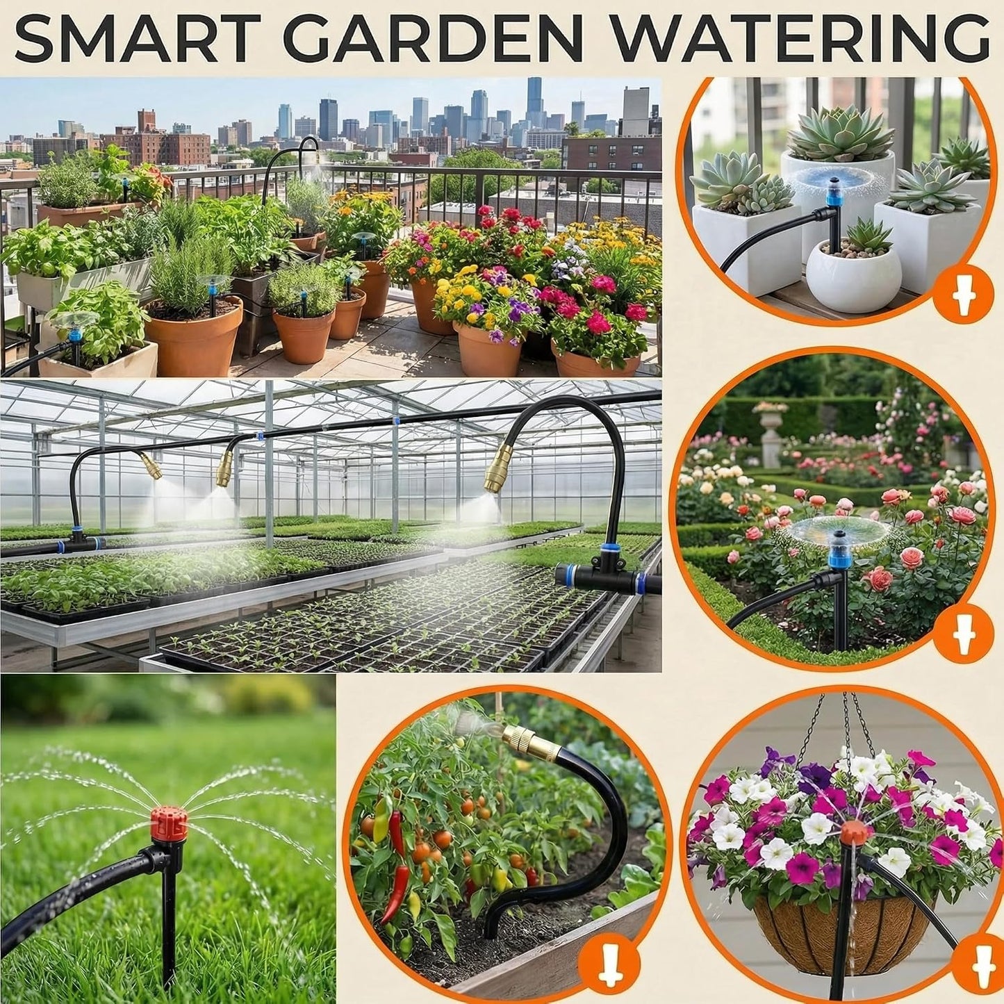 Drip Irrigation System for Watering Garden: 230FT Misting Sprinkler DIY Devices with Tubing Hose for Indoor Plants Outdoor Flower Beds Raised Growing Lawn Tree Patio Hydroponic