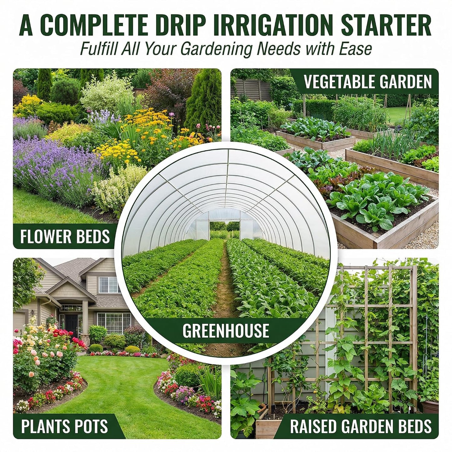 Drip Irrigation System for Watering Garden: 230FT Misting Sprinkler DIY Devices with Tubing Hose for Indoor Plants Outdoor Flower Beds Raised Growing Lawn Tree Patio Hydroponic