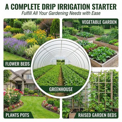 Drip Irrigation System for Watering Garden: 230FT Misting Sprinkler DIY Devices with Tubing Hose for Indoor Plants Outdoor Flower Beds Raised Growing Lawn Tree Patio Hydroponic