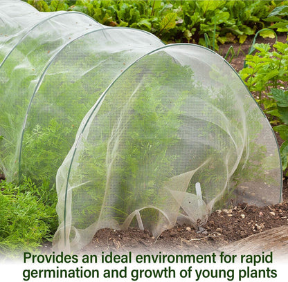 2 Set Garden Netting Kit for Raised Beds Ultra Fine Mesh Netting with 100 Hoops 72 Clips 80 Connectors for Garden Row Cover Vegetable Flowers Protection Barrier Plant Covers(10 x 33 ft)