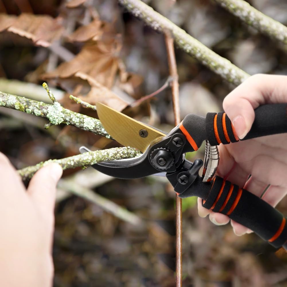 8'' Professional Straight Blade Garden Shears for Plant Trimming