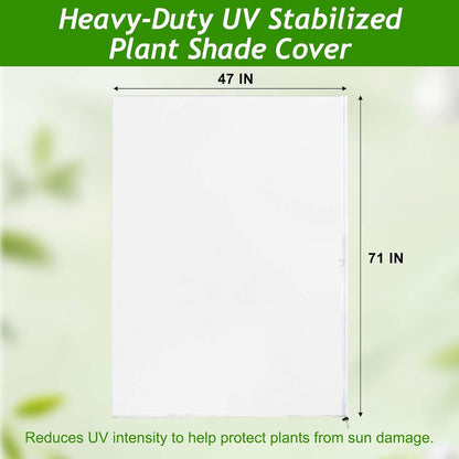 2Pcs 2.6 x 3.3Ft Garden Plant Shade Cover with Zipper Drawstring Non-Woven Sun Protection Plant Cover White Light Refraction Sunshade Cloth Netting for Small Plants, Potted Flowers