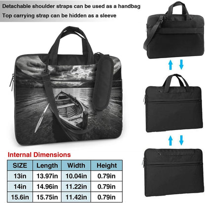 Wooden Row Boat Floating in The Water Laptop Bag 15.6 Inch Computer Case Padded Sleeve Cover for Women Men