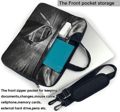 Wooden Row Boat Floating in The Water Laptop Bag 15.6 Inch Computer Case Padded Sleeve Cover for Women Men