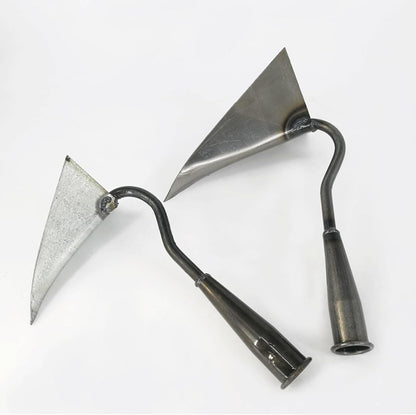 Triangle Hoe Garden Tool, Hardened All-Steel Plow Hoe Ridging for Easy Gardening, Durable and Effective Stainless Steel Landscaping Hoe for Manuring Weeding Planting Digging Soil Leveling (M,8.7")