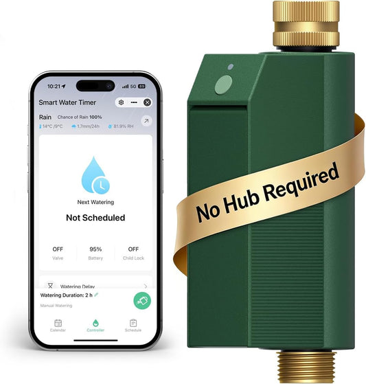 WiFi Water Timer for Garden Hose with Flow Meter,No Hub Required