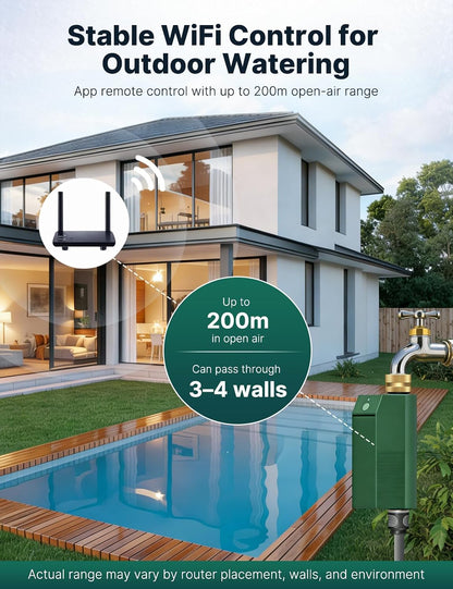 WiFi Water Timer for Garden Hose with Flow Meter,No Hub Required