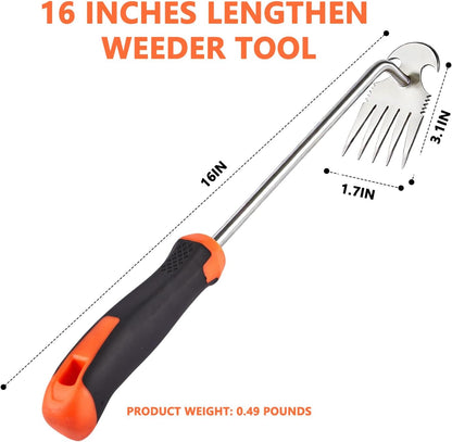 Gardening Hand Weeder Tools, Weeding Artifact Uprooting Weeding Tool, Durable Manganese Steel Hand Weeder Tool, Manual Multifunctional Weeders Gardening Tools for Yard and Garden (6 Teethes)