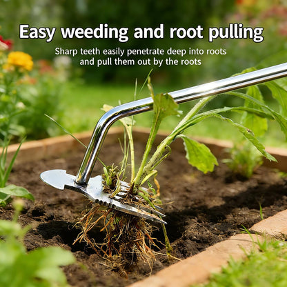 Gardening Hand Weeder Tools, Weeding Artifact Uprooting Weeding Tool, Durable Manganese Steel Hand Weeder Tool, Manual Multifunctional Weeders Gardening Tools for Yard and Garden (6 Teethes)