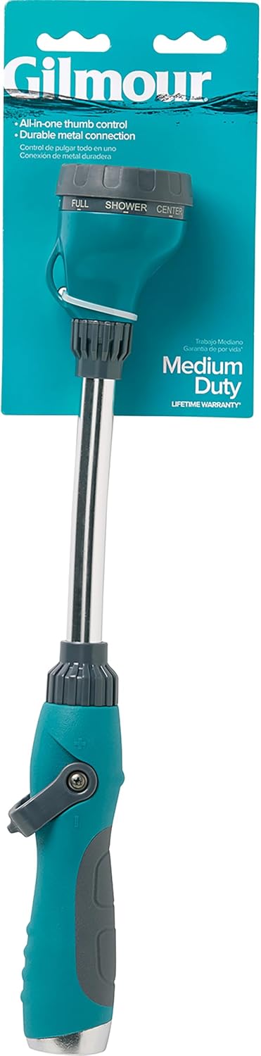 Medium Duty Watering Wand Hose Sprayer, 8 Pattern Watering Wand for Garden Hose, 15.25" Reach