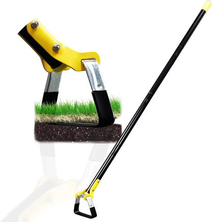 Hoe Garden Tool -Scuffle Garden Hoes for Weeding Gardening Long Handle Heavy Duty - Adjustable Weeding Loop Stirrup Hoe 30-61 Inch Black