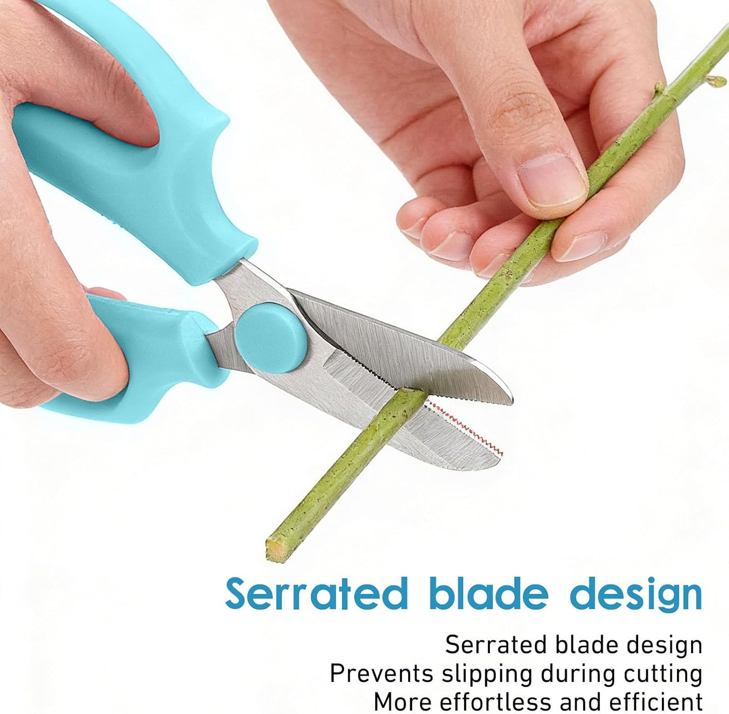 13Pcs Garden Flower Scissors,Includes 8 Floral Tapes Premium Stainless Steel Floral Shears Ergonomic Wide Grip for Cutting Fresh Flowers for Cutting Fresh Flowers, Florist Supplies(Light Blue)