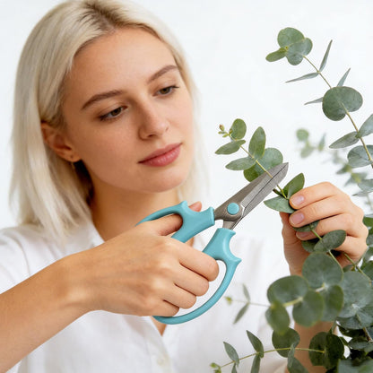 13Pcs Garden Flower Scissors,Includes 8 Floral Tapes Premium Stainless Steel Floral Shears Ergonomic Wide Grip for Cutting Fresh Flowers for Cutting Fresh Flowers, Florist Supplies(Light Blue)