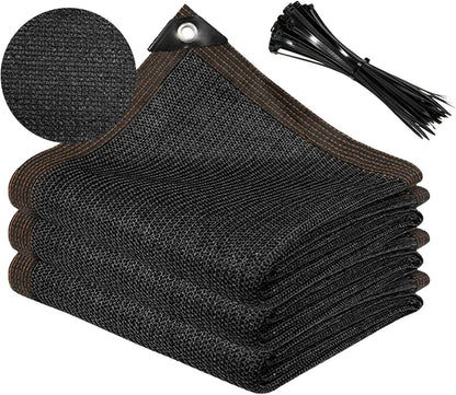 Shade Cloth for Garden 10 * 10FT, 70% Sunblock Mesh Tarp & Outdoor Sun Shade with Grommets, Sun Shade Outdoor Cover, Plant Covers Freeze Protection for Greenhouse, Kennel, Lawn, Patio Black