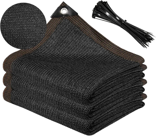 Shade Cloth for Garden 10 * 10FT, 70% Sunblock Mesh Tarp & Outdoor Sun Shade with Grommets, Sun Shade Outdoor Cover, Plant Covers Freeze Protection for Greenhouse, Kennel, Lawn, Patio Black