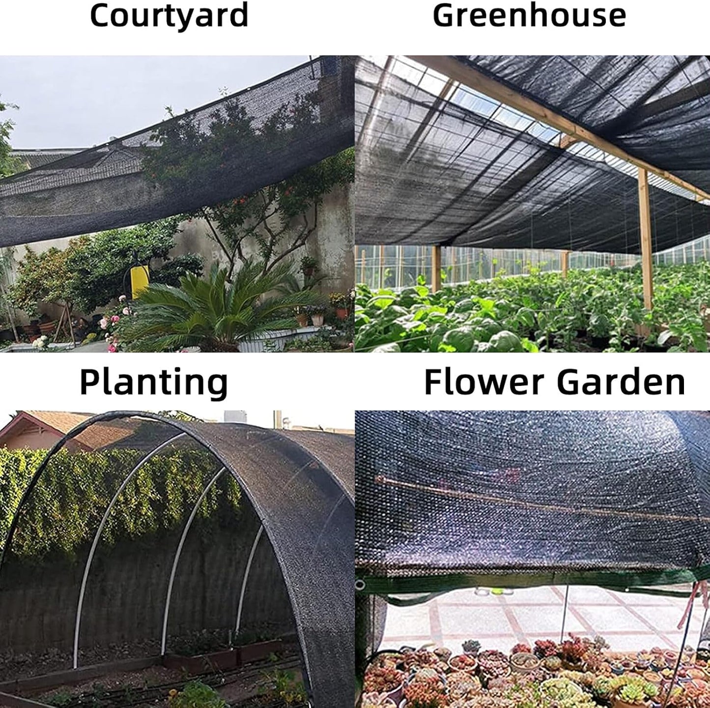 Shade Cloth for Garden 10 * 10FT, 70% Sunblock Mesh Tarp & Outdoor Sun Shade with Grommets, Sun Shade Outdoor Cover, Plant Covers Freeze Protection for Greenhouse, Kennel, Lawn, Patio Black
