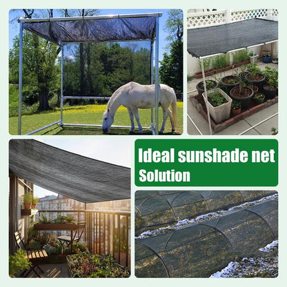 Shade Cloth for Garden 10 * 10FT, 70% Sunblock Mesh Tarp & Outdoor Sun Shade with Grommets, Sun Shade Outdoor Cover, Plant Covers Freeze Protection for Greenhouse, Kennel, Lawn, Patio Black