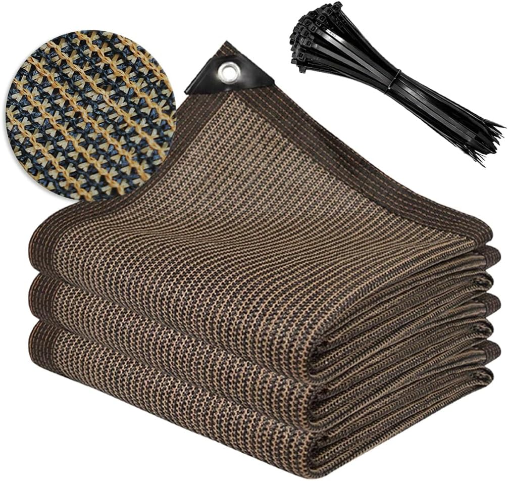 Shade Cloth for Garden 10 * 10FT, 70% Sunblock Mesh Tarp & Outdoor Sun Shade with Grommets, Sun Shade Outdoor Cover, Plant Covers Freeze Protection for Greenhouse, Kennel, Lawn, Patio Black