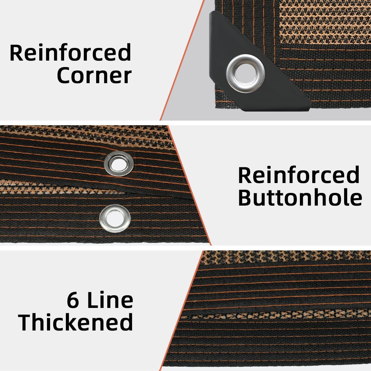 Shade Cloth for Garden 10 * 10FT, 70% Sunblock Mesh Tarp & Outdoor Sun Shade with Grommets, Sun Shade Outdoor Cover, Plant Covers Freeze Protection for Greenhouse, Kennel, Lawn, Patio Black